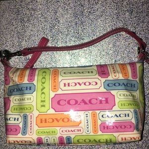 Off-white Plastic Baguette/Cosmetic Coach Handbag